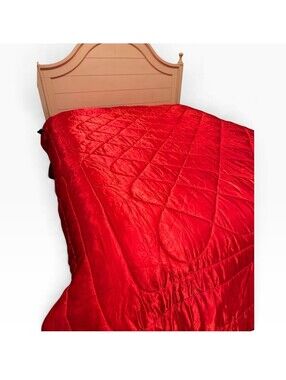 Red Satin King Comforter Quilted Y2K Style